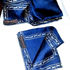 Lovely vintage YVES SAINT LAURENT 2 SILK SCARVES